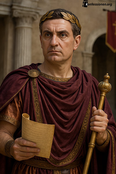 Kaiser Konstantin beim Konzil von Nizäa