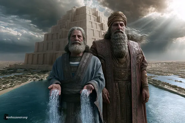 die mesopotamischen Götter Enki und Enlil
